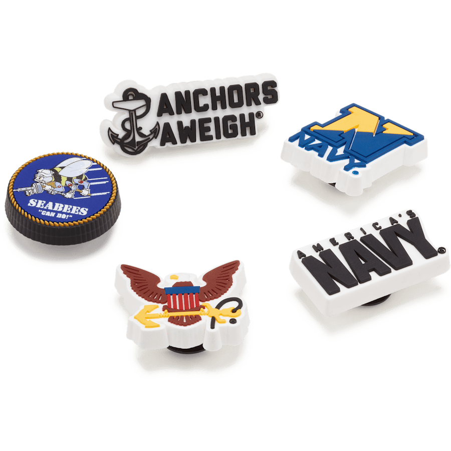 Crocs - Armed Forces US Navy 5Pck Jibbitz Shoe Charm for Women|Men|Kids|Jibbitz™ Charms