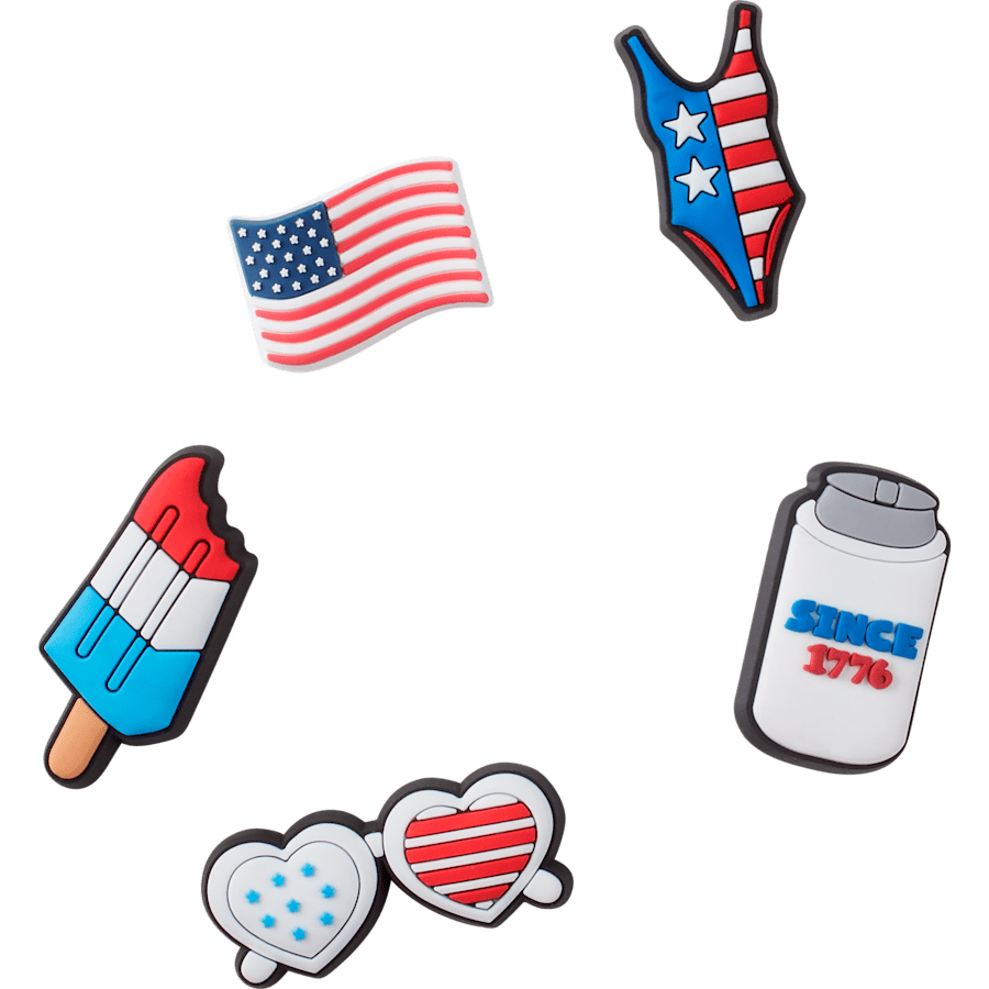 Crocs - USA 5 Pack Jibbitz Shoe Charm for Women|Men|Jibbitz™ Charms