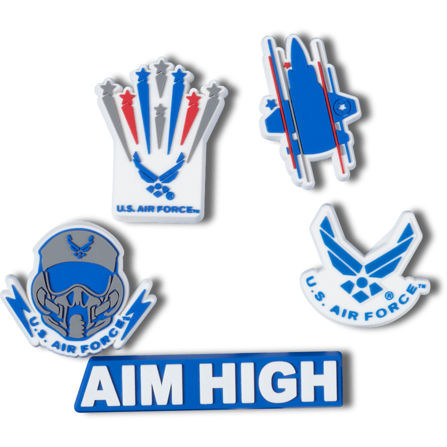 Crocs - Armed Forces US Air Force 5Pck Jibbitz Shoe Charm for Women|Men|Kids|Jibbitz™ Charms