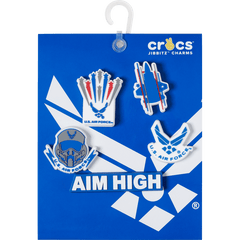 Crocs - Armed Forces US Air Force 5Pck Jibbitz Shoe Charm for Women|Men|Kids|Jibbitz™ Charms