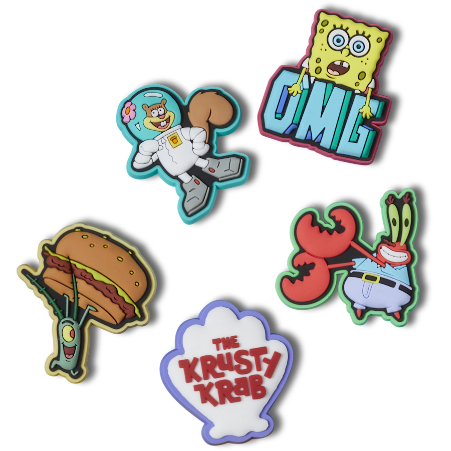Crocs - SpongeBob 5 Pack Jibbitz™ charms for Women|Men|Kids|Jibbitz™ Charms