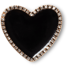 Crocs - Black Heart with Gold Outline Jibbitz™ charms for Women|Men|Jibbitz™ Charms