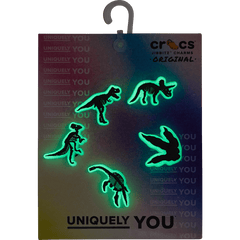 Crocs - Glow In The Dark Dino 5 Pack Jibbitz Shoe Charm for Women|Men|Jibbitz™ Charms