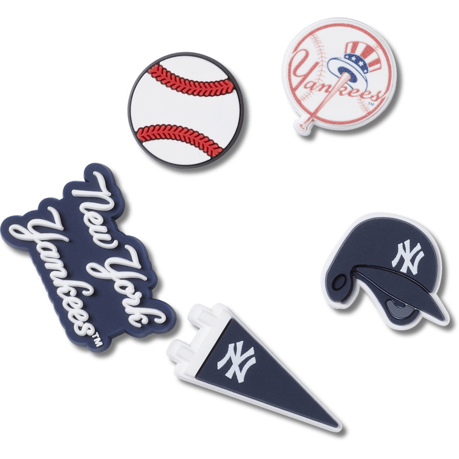 Crocs - MLB New York Yankees 5 Pack Jibbitz™ charms for Women|Men|Kids|Jibbitz™ Charms
