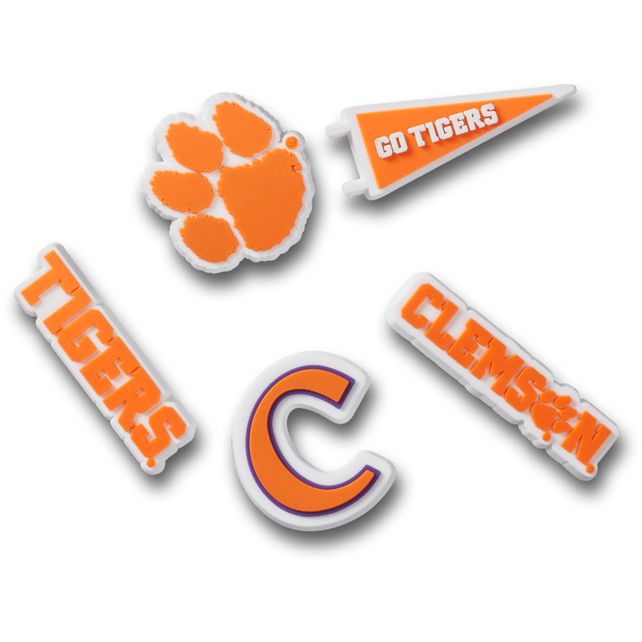 Crocs - Clemson Univ 5 Pack Jibbitz™ charms for Women|Men|Kids|Jibbitz™ Charms
