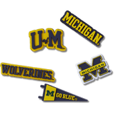 Crocs - University of Michigan 5 Pack Jibbitz™ charms for Women|Men|Jibbitz™ Charms