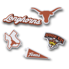 Crocs - University of Texas 5 Pack Jibbitz™ charms for Women|Men|Kids|Jibbitz™ Charms