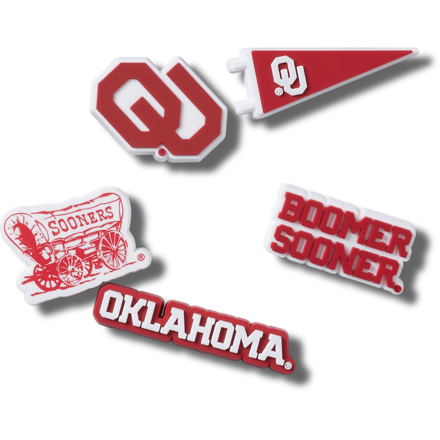 Crocs - Univ of Oklahoma 5 Pack Jibbitz™ charms for Women|Men|Kids|Jibbitz™ Charms
