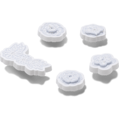 Crocs - White Elegant Floral 5 Pack Jibbitz™ charms for Women|Men|Jibbitz™ Charms