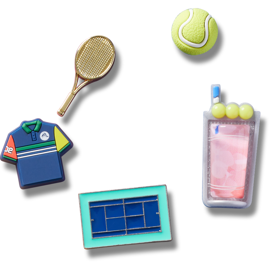 Crocs - Day at The Tennis Court 5 Pack Jibbitz™ charms for Women|Men|Jibbitz™ Charms