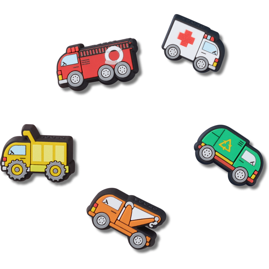Crocs - Tiny Work Trucks 5 Pack Jibbitz™ charms for Women|Men|Jibbitz™ Charms
