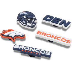 Crocs - NFL Denver Broncos 5 Pack Jibbitz Shoe Charm for Women|Men|Jibbitz™ Charms