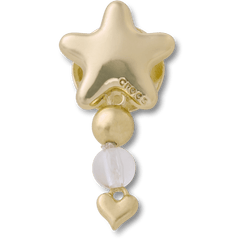 Crocs - Gold Star with Heart Dangle Jibbitz™ charms for Women|Men|Jibbitz™ Charms