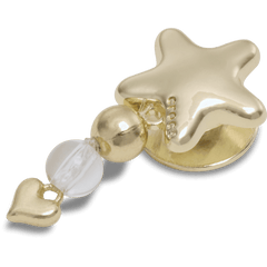 Crocs - Gold Star with Heart Dangle Jibbitz™ charms for Women|Men|Jibbitz™ Charms