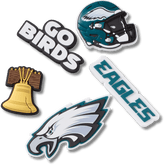 Crocs - NFL Philadelphia Eagles 5 Pack Jibbitz Shoe Charm for Women|Men|Jibbitz™ Charms