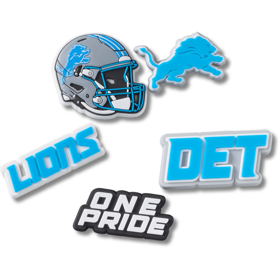 Crocs - NFL Detroit Lions 5 Pack Jibbitz Shoe Charm for Women|Men|Jibbitz™ Charms