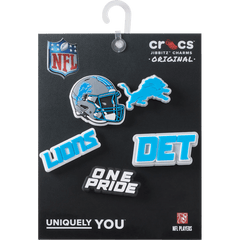 Crocs - NFL Detroit Lions 5 Pack Jibbitz Shoe Charm for Women|Men|Jibbitz™ Charms