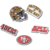 Crocs - NFL San Francisco 49ers 5 Pack Jibbitz Shoe Charm for Women|Men|Jibbitz™ Charms