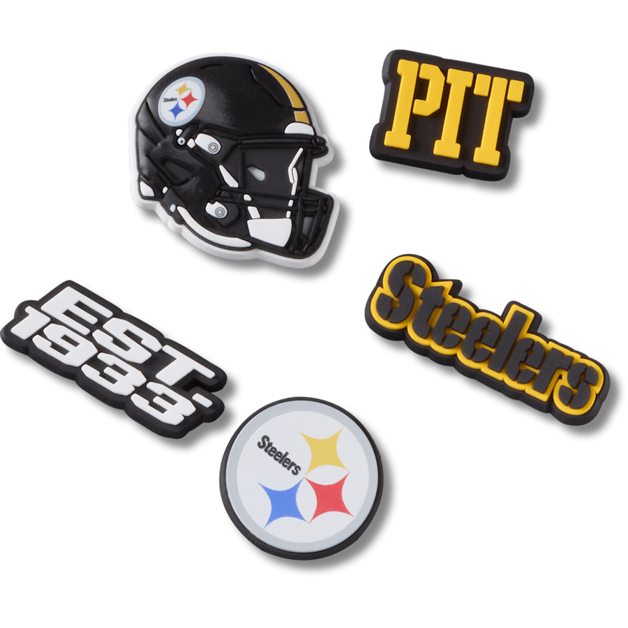 Crocs - NFL Pittsburgh Steelers 5 Pack Jibbitz Shoe Charm for Women|Men|Jibbitz™ Charms