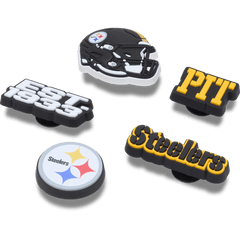 Crocs - NFL Pittsburgh Steelers 5 Pack Jibbitz Shoe Charm for Women|Men|Jibbitz™ Charms