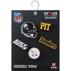 Crocs - NFL Pittsburgh Steelers 5 Pack Jibbitz Shoe Charm for Women|Men|Jibbitz™ Charms
