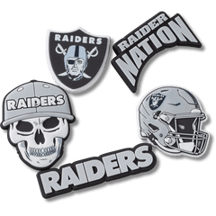 Crocs - NFL Las Vegas Raiders 5 Pack Jibbitz Shoe Charm for Women|Men|Jibbitz™ Charms
