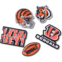 Crocs - NFL Cincinnati Bengals 5 Pack Jibbitz Shoe Charm for Women|Men|Jibbitz™ Charms