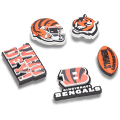 Crocs - NFL Cincinnati Bengals 5 Pack Jibbitz Shoe Charm for Women|Men|Jibbitz™ Charms