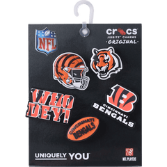 Crocs - NFL Cincinnati Bengals 5 Pack Jibbitz Shoe Charm for Women|Men|Jibbitz™ Charms