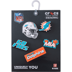 Crocs - NFL Miami Dolphins 5 Pack Jibbitz Shoe Charm for Women|Men|Jibbitz™ Charms