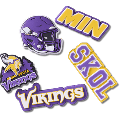 Crocs - NFL Minnesota Vikings 5 Pack Jibbitz Shoe Charm for Women|Men|Jibbitz™ Charms