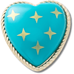 Crocs - Turquoise and Gold Heart Jibbitz™ charms for Women|Men