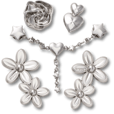 Crocs - Silver Meta Floral 5 Pack Jibbitz™ charms for Women|Men|Jibbitz™ Charms
