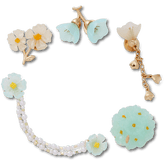 Crocs - Blue Dainty Floral 5 Pack Jibbitz™ charms for Women|Men|Jibbitz™ Charms