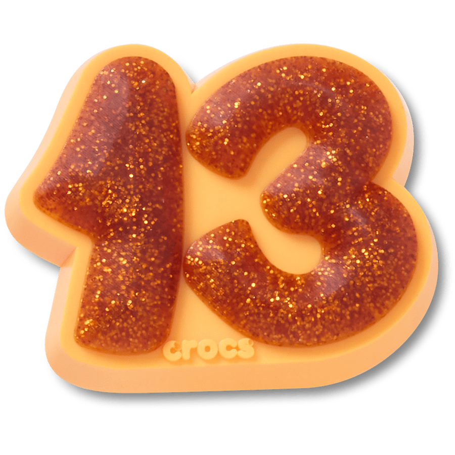 Crocs - Orange Sparkly Number 13 Jibbitz™ charms for Women|Men|Jibbitz™ Charms