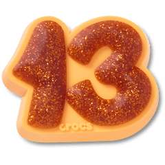 Crocs - Orange Sparkly Number 13 Jibbitz™ charms for Women|Men|Jibbitz™ Charms