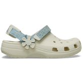 Crocs - Kids’ Classic Denim Flower Adjustable Backstrap Clog for Kids
