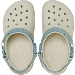 Crocs - Kids’ Classic Denim Flower Adjustable Backstrap Clog for Kids