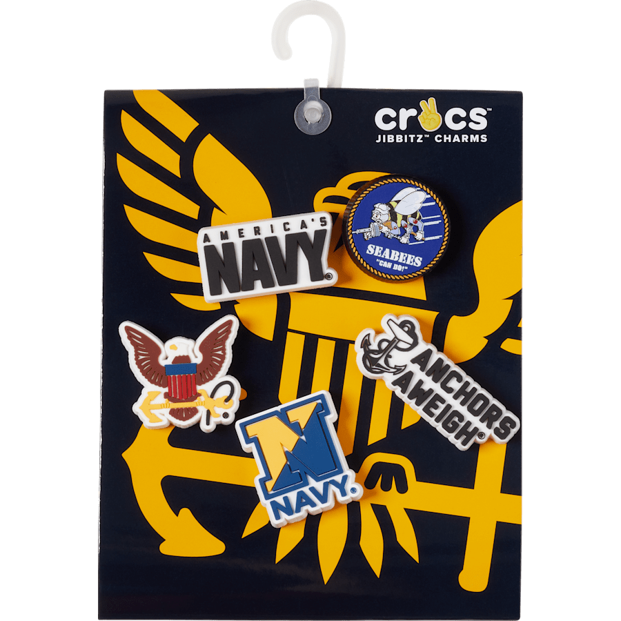 Crocs - Armed Forces US Navy 5Pck Jibbitz Shoe Charm for Women|Men|Kids|Jibbitz™ Charms