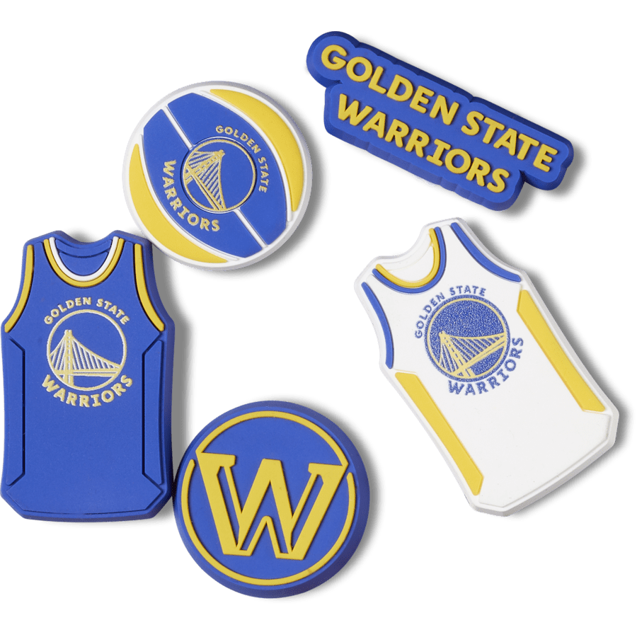 Crocs - NBA Golden State Warriors 5 Pack Jibbitz™ charms for Women|Men|Jibbitz™ Charms