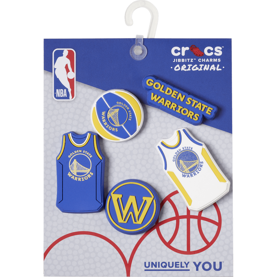 Crocs - NBA Golden State Warriors 5 Pack Jibbitz™ charms for Women|Men|Jibbitz™ Charms