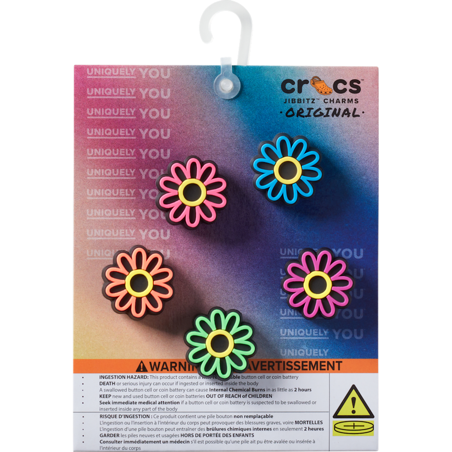 Crocs - Lights Up Daisy 5 Pack Jibbitz Shoe Charm for Women|Men|Jibbitz™ Charms