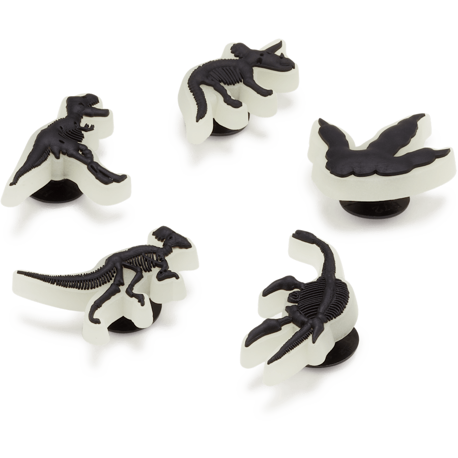 Crocs - Glow In The Dark Dino 5 Pack Jibbitz Shoe Charm for Women|Men|Jibbitz™ Charms