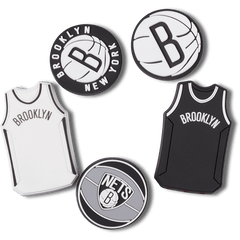 Crocs - NBA Brooklyn Nets 5 Pack Jibbitz™ charms for Women|Men|Jibbitz™ Charms