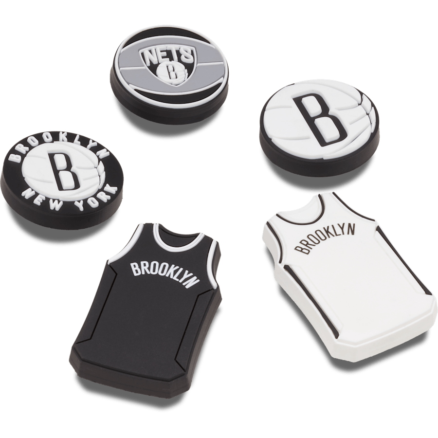 Crocs - NBA Brooklyn Nets 5 Pack Jibbitz™ charms for Women|Men|Jibbitz™ Charms