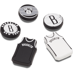 Crocs - NBA Brooklyn Nets 5 Pack Jibbitz™ charms for Women|Men|Jibbitz™ Charms