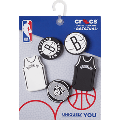 Crocs - NBA Brooklyn Nets 5 Pack Jibbitz™ charms for Women|Men|Jibbitz™ Charms
