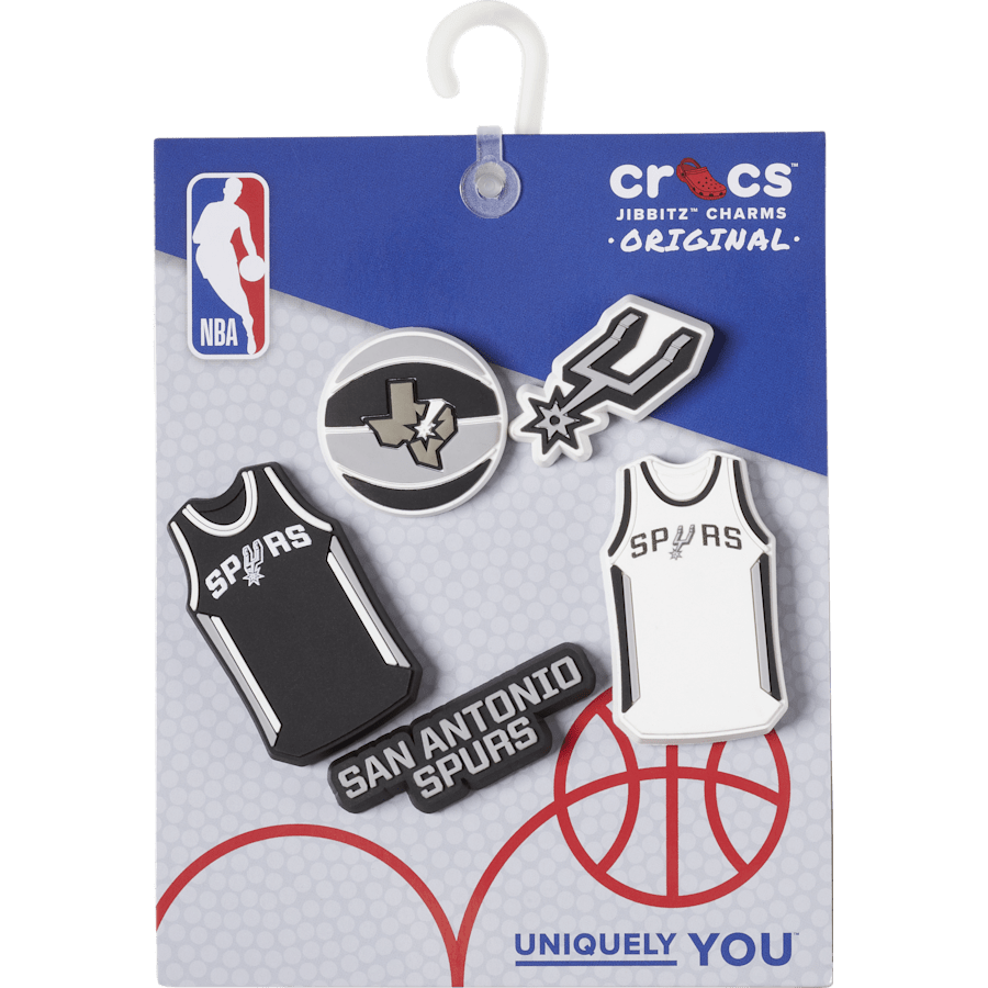 Crocs - NBA San Antonio Spurs 5 Pack Jibbitz™ charms for Women|Men|Jibbitz™ Charms