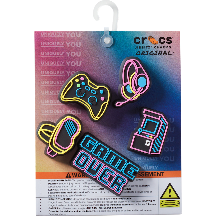 Crocs - Lights Up Neon Gamer 5 Pack Jibbitz™ charms for Women|Men|Jibbitz™ Charms