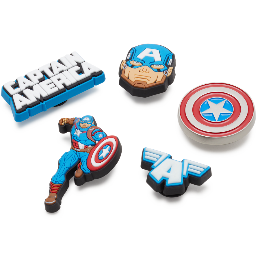 Crocs - Captain America 5 Pack Jibbitz™ charms for Women|Men|Kids|Jibbitz™ Charms